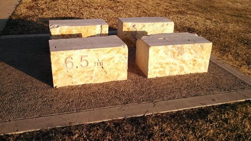 Cut blocks along the walking path